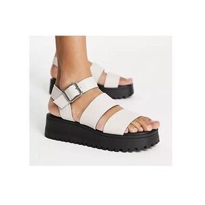 Women's Natural Schuh Tanya Tala Chunky Flatform Platform Sandals Size 6/39